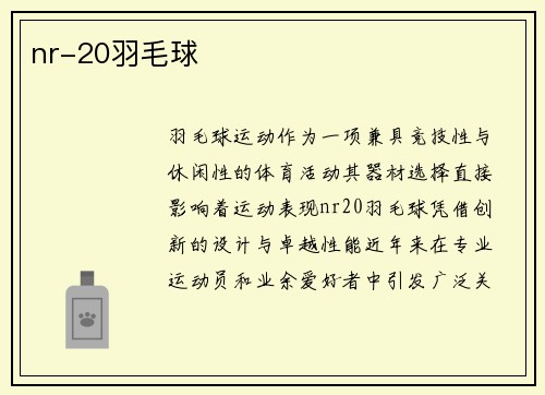 nr-20羽毛球